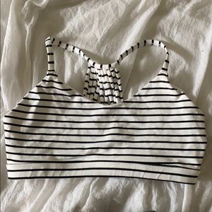 Glyder Black & White Striped Sport’s Bra